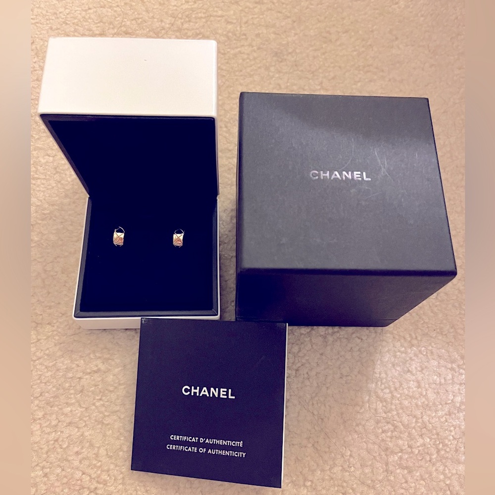 Chanel Coco Crush Earrings Quilted Motif